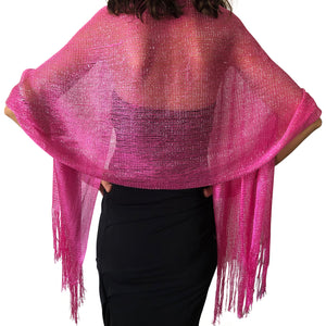 Hot Pink Shimmer Shawl