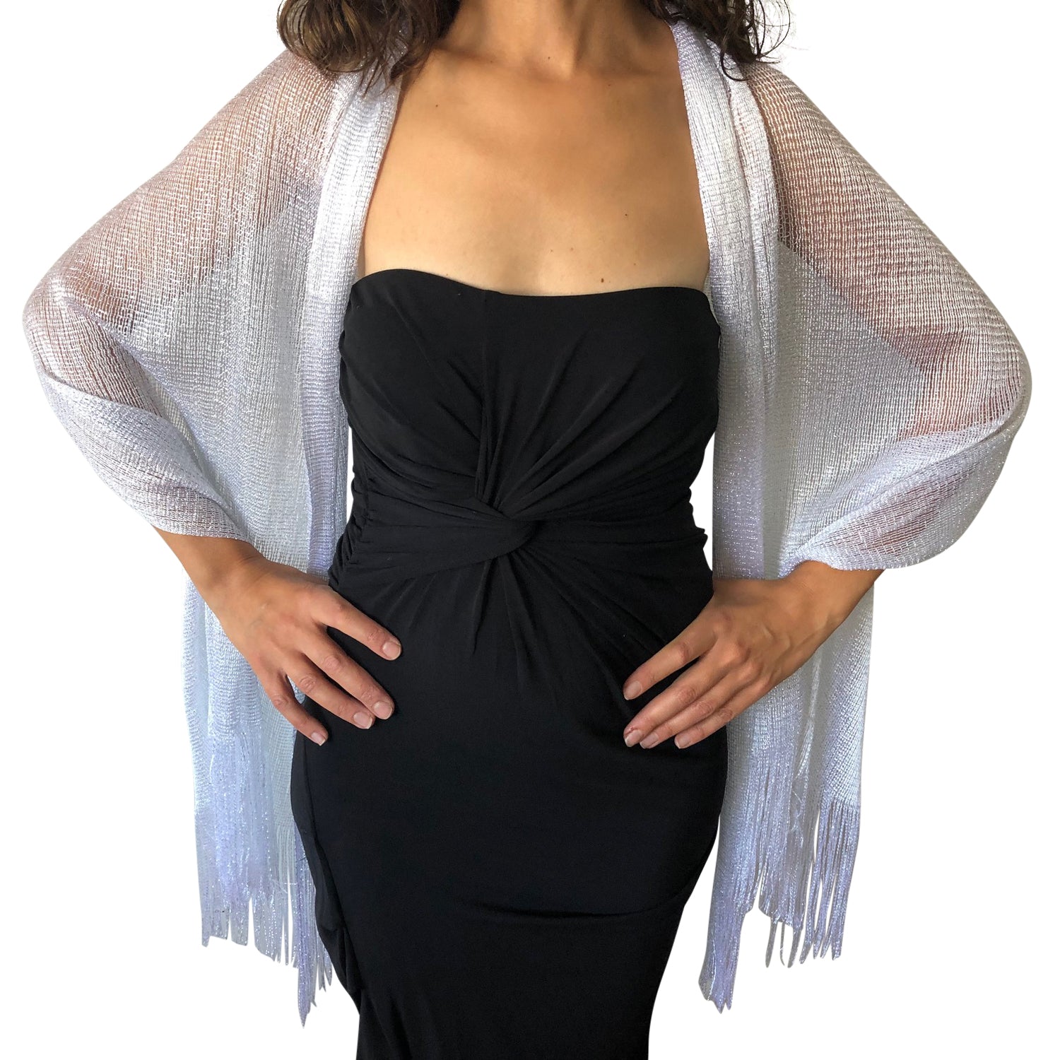 Light Silver Shimmer Shawl – Central Chic