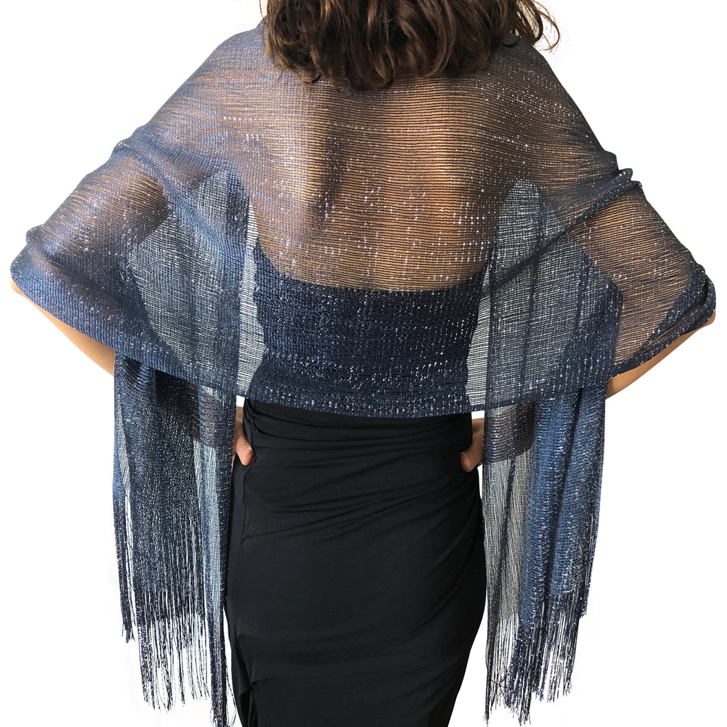 Navy Shimmer Shawl