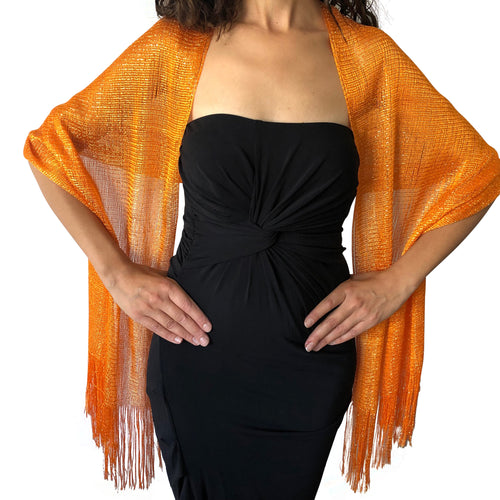 Orange Shimmer Shawl