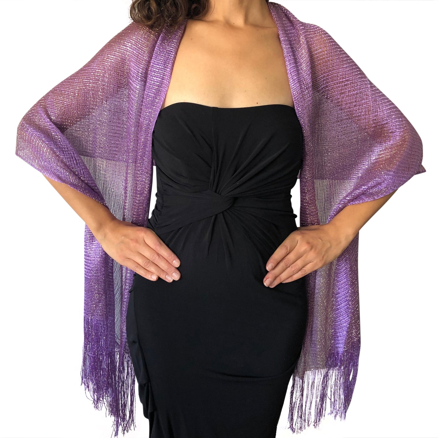 fitted lace wedding dress Purple Shimmer Shawl – Central Chic