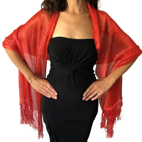 Red Shimmer Shawl