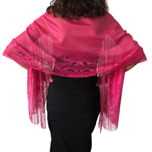 Load image into Gallery viewer, Hot Pink Lace Pashmina