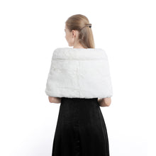 Load image into Gallery viewer, White Fur Shawl With Collar