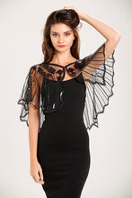 Load image into Gallery viewer, Black 1920s Sequin Capelet