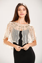 Load image into Gallery viewer, Champagne Gold 1920s Sequin Capelet