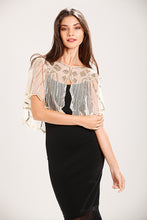 Load image into Gallery viewer, Champagne Gold 1920s Sequin Capelet