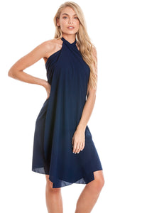 2-in-1 Sarong Skirt & Dress - Navy