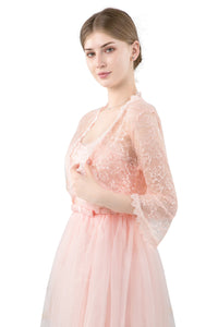 Pink Lace Open Cardigan