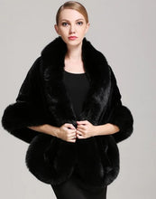 Load image into Gallery viewer, Black Fur Shawl Cape for Partywear &amp; Weddings