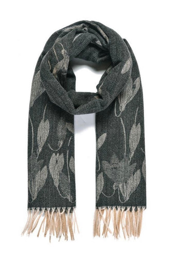 Black Snowdrop Large Winter Scarf
