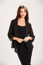 Load image into Gallery viewer, Black Chiffon Jacket Style Cardigan