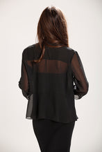 Load image into Gallery viewer, Black Chiffon Jacket Style Cardigan