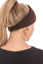 Load image into Gallery viewer, Knitted Ear Warmer Headband With Flower &amp; Button
