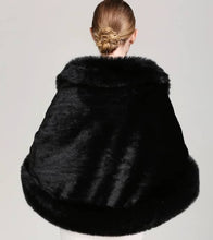 Load image into Gallery viewer, Black Fur Shawl Cape for Partywear &amp; Weddings