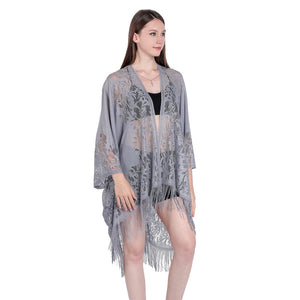 Grey Lace Kimono