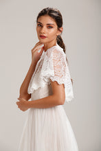 Load image into Gallery viewer, Ivory Lace Wedding Bridal Shawl Capelet Style-3