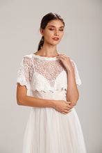 Load image into Gallery viewer, Ivory Lace Wedding Bridal Shawl Capelet Style-3