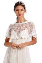Load image into Gallery viewer, Ivory Lace Wedding Bridal Shawl Capelet Style-3