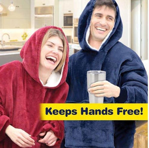 Adults Oversized Fleece Lined Blanket Hoodie Dressing Gown