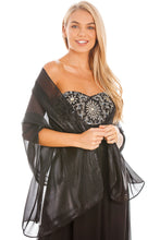 Load image into Gallery viewer, Central Chic Black shawl for weddings and parties