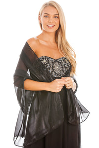 Central Chic Black shawl for weddings and parties