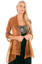Load image into Gallery viewer, Iridescent brown shawl for weddings and parties