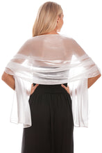 Load image into Gallery viewer, Silky Iridescent Ivory Pashmina Shawl