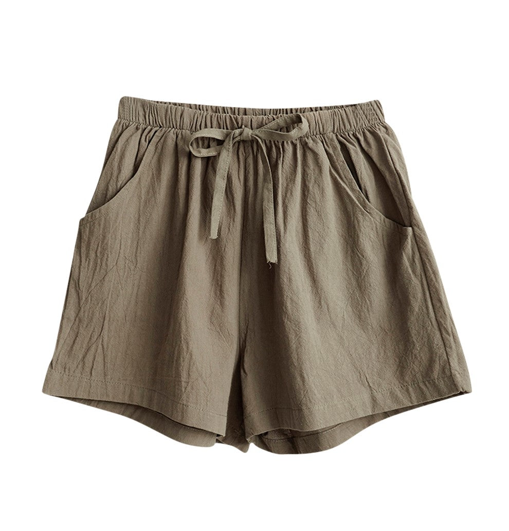 Womens Loose Fit Khaki Shorts