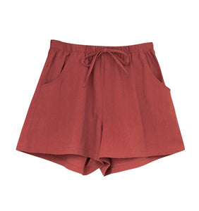 Womens Loose Fit Red Shorts – Central Chic - Main Image