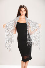 Load image into Gallery viewer, Silver Sequin Scarf
