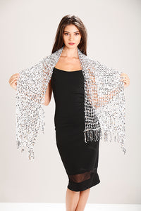 Silver Sequin Scarf