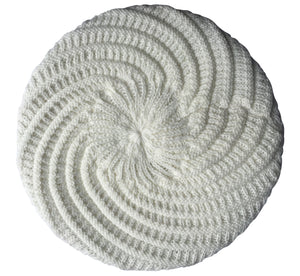White Swirl Beret