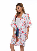 Load image into Gallery viewer, Tropical Bird Print Long Kimono