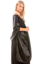 Load image into Gallery viewer, Black Satin Wedding Wrap