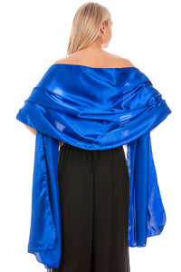 Cobalt Blue Satin Wedding Wrap