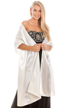 Load image into Gallery viewer, Ivory Satin Wedding Wrap