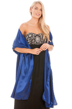 Load image into Gallery viewer, Navy Blue Satin Wedding Wrap