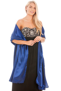 Navy Blue Satin Wedding Wrap