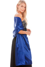Load image into Gallery viewer, Navy Blue Satin Wedding Wrap