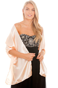 Peach Satin Wedding Wrap