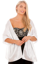 Load image into Gallery viewer, White Satin Wedding Wrap