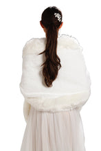 Load image into Gallery viewer, White Faux Fur Shawl