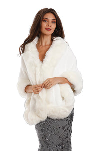 White Faux Fur Shawl