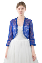Load image into Gallery viewer, Cobalt Blue Lace Open Cardigan