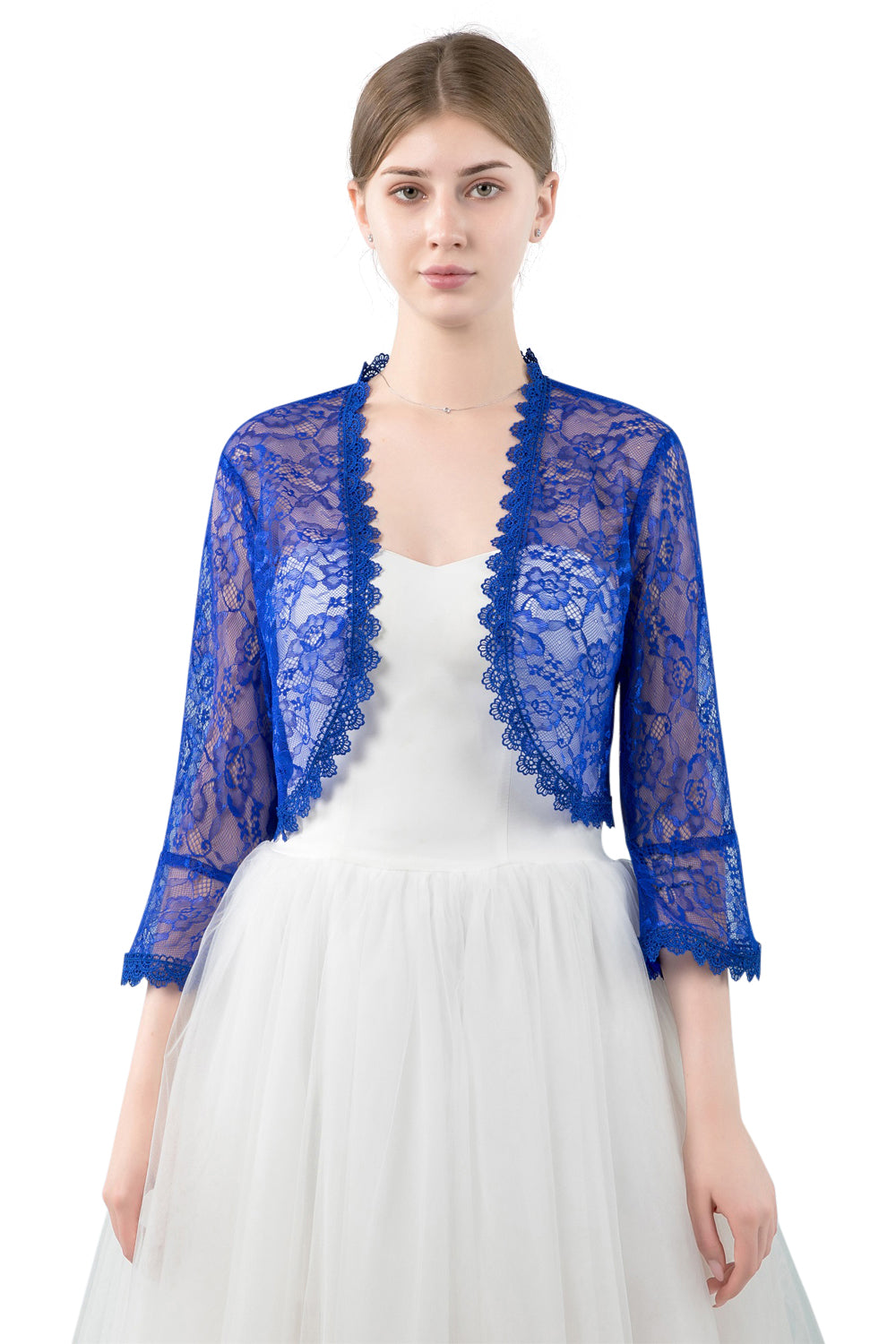 Cobalt Blue Lace Open Cardigan