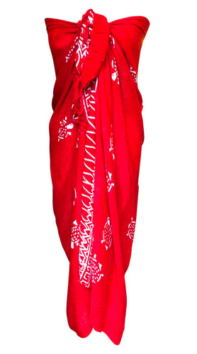 Large Red Sarong Beach Cover Up Shawl Wrap Stole