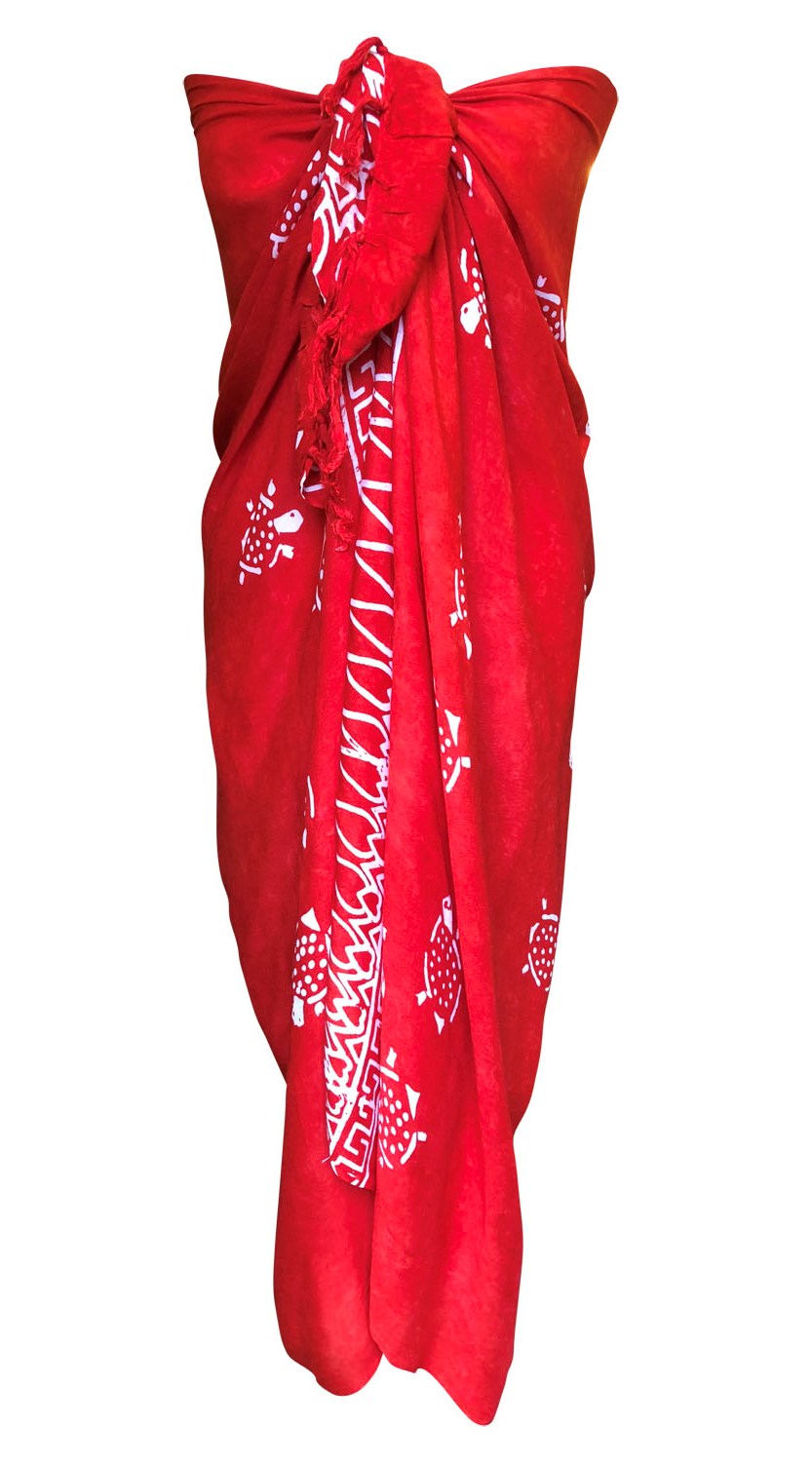Large Red Sarong Beach Cover Up Shawl Wrap Stole