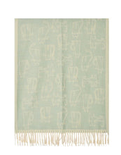 Load image into Gallery viewer, Cat Design Woven Winter Scarf In Sage