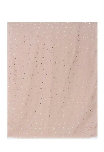Dusky Pink & Rose Gold Star Print Scarf
